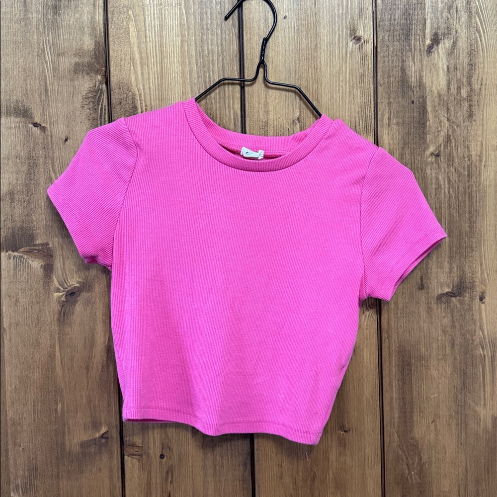Garage Hot Pink Ribbed Tee
